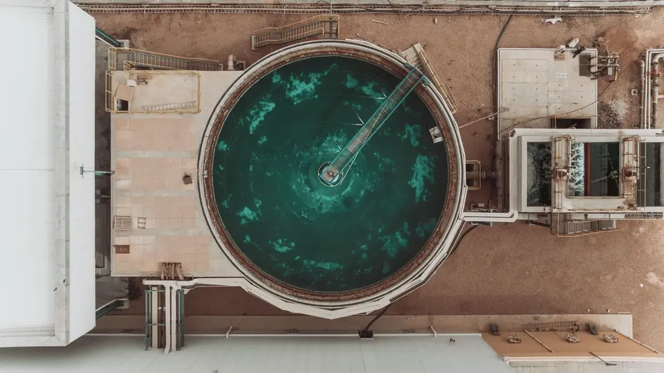 Aerial View of a Water Purification Facility