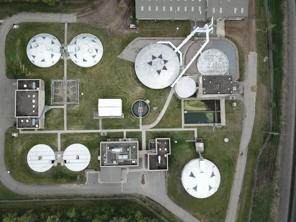 Aerial View of Water Treatment Facility