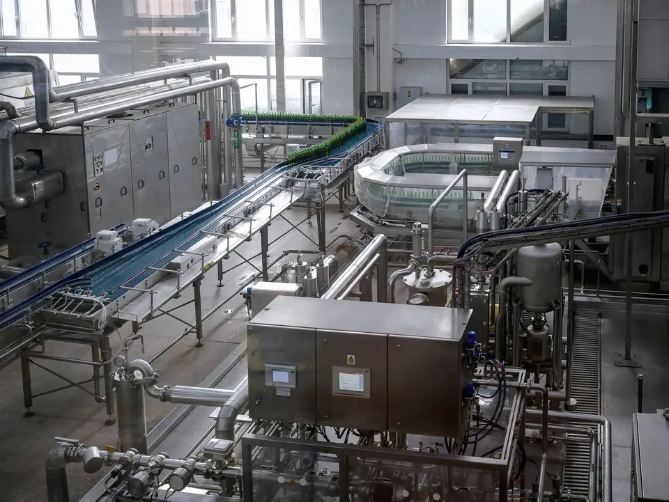 Modern Beverage Bottling Factory Interior