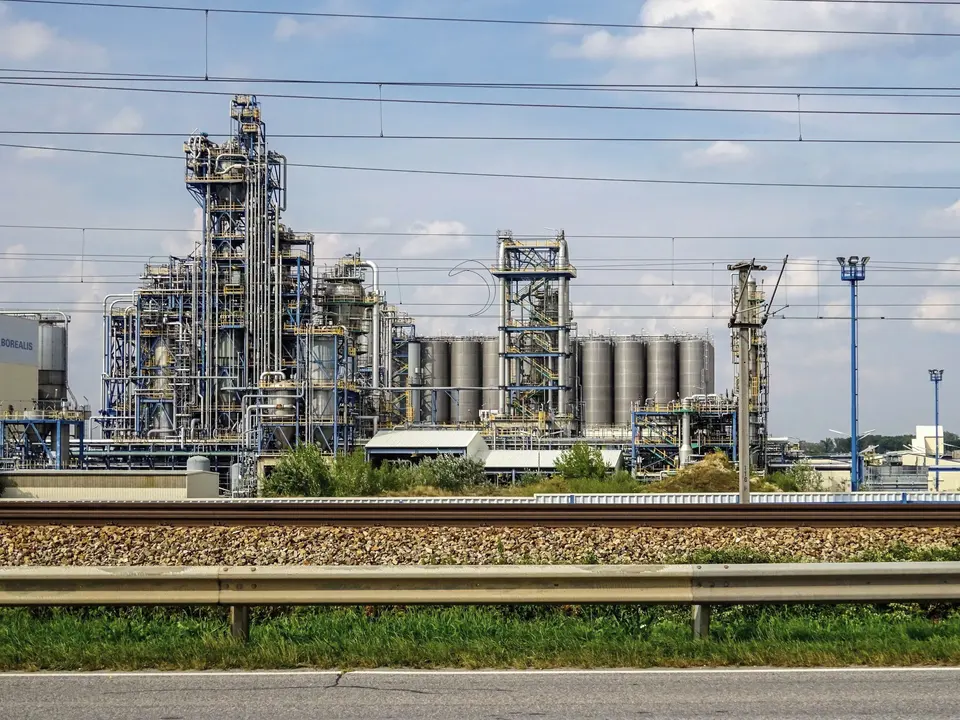 Industrial Plant Seen from a Car 